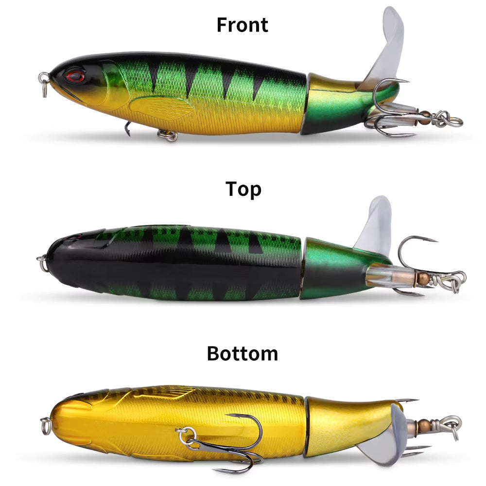5 Stück 1Set 13g 10cm Top Wasser Bleistift Angel köder harten Köder mit schwimmendem rotierenden Schwanz für Bass forelle Süßwasser Salzwasser
