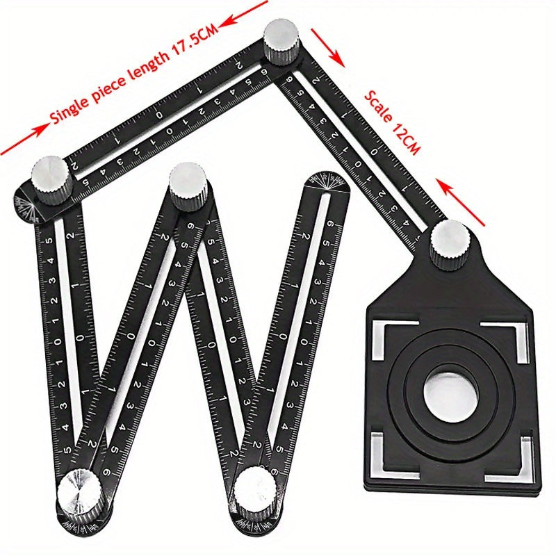 1pc 6 Folding Ruler Plus Positioner Upgrade Your DIY Projects With A Professional Multi-angle Measuring Ruler - A Construction Tool For Wood, Tile, Flooring And More!