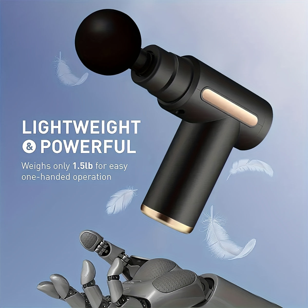 1pc Rechargeable Portable Massage Gun with LED Touch Screen, 4 Interchangeable Heads, USB Charging, 800mAh Lithium Battery - Deep Tissue Percussion Massager for Muscle Relief, Fitness & Recovery, Ideal Gift for Men & Women