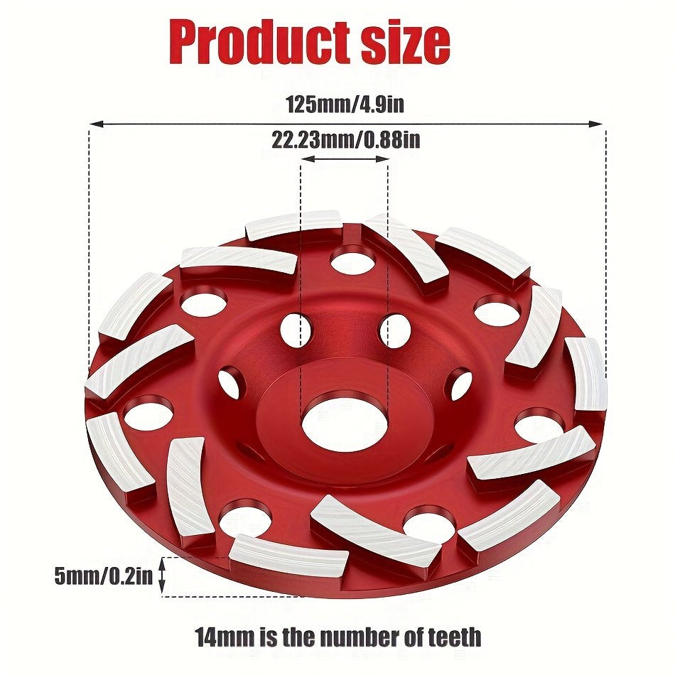 12.7 cm Diamond Grinding Wheel for Marble, Granite, Concrete Floor Grinding - Compatible with Angle Grinders - FIXDRY Brand