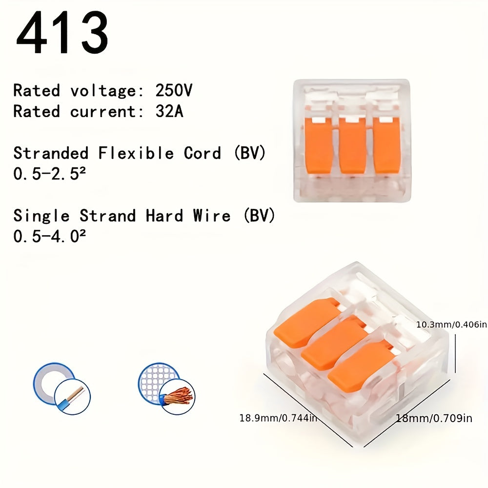 Cable Connector Cable Clamps Electric, Pack Of 75/90pcs Connection Clamps Clamp With Actuation Lever, 4 Mm² Conductor Clamp Lustre Terminals Connection Clamp Can Be Combined For Fixed Cable 2-3-5 Conductors