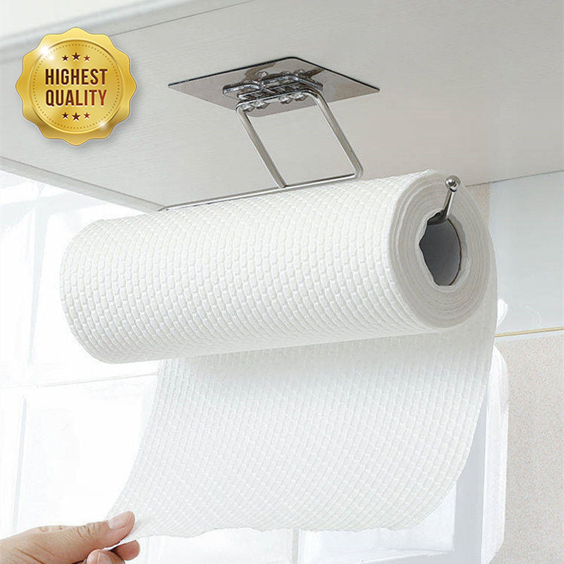 4/1PCS Kitchen Paper Holder Towel Storage Hook Toilet Paper Holder Towel Stand Storage Rack Tissue Holder Bathroom Organizer