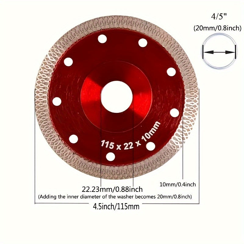 1pc Super-Thin Diamond Tile Cutting Blade - Laser-Guided Precision, Long-Lasting Durability - Perfect for Seamless Ceramics, Granite, & Marble Work