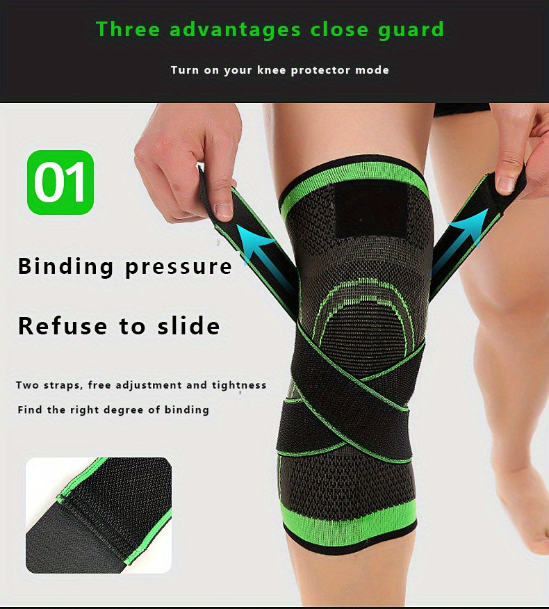 1pc Breathable Compression Knee Brace For Sports, Gym, Hiking, And Joint Support - High Elastic Knee Pad Protector For Fitness, Weightlifting, And Mountaineering