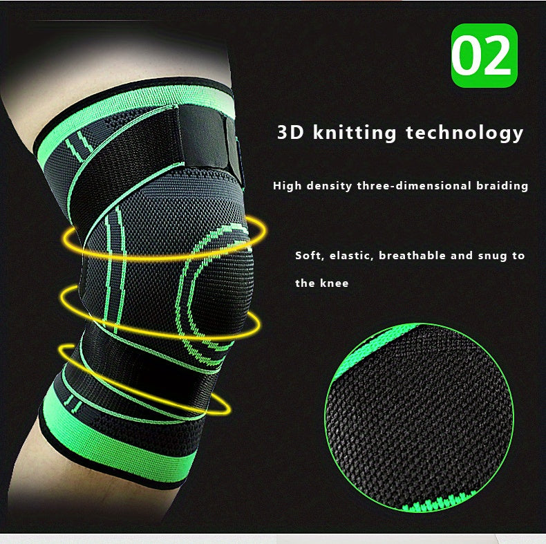 1pc Breathable Compression Knee Brace For Sports, Gym, Hiking, And Joint Support - High Elastic Knee Pad Protector For Fitness, Weightlifting, And Mountaineering