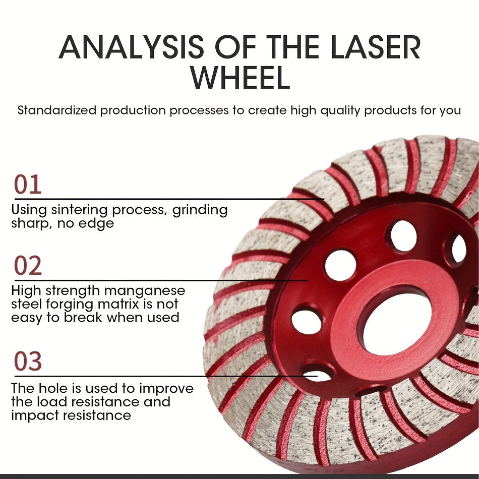 12.7 cm Diamond Grinding Wheel for Marble, Granite, Concrete Floor Grinding - Compatible with Angle Grinders - FIXDRY Brand