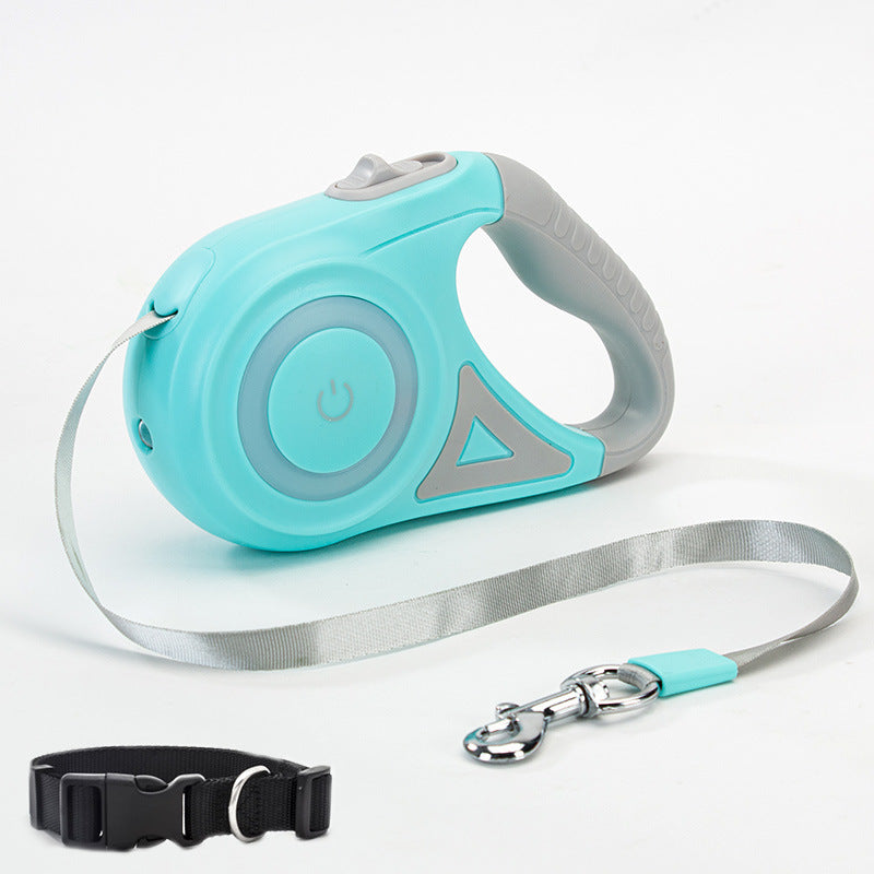 Hund Leine Versenkbare Leine Und Hund Kragen Scheinwerfer Automatische Haustier Hund Katze Zugseil Für Kleine Mittelgroße Hunde Pet Produkt