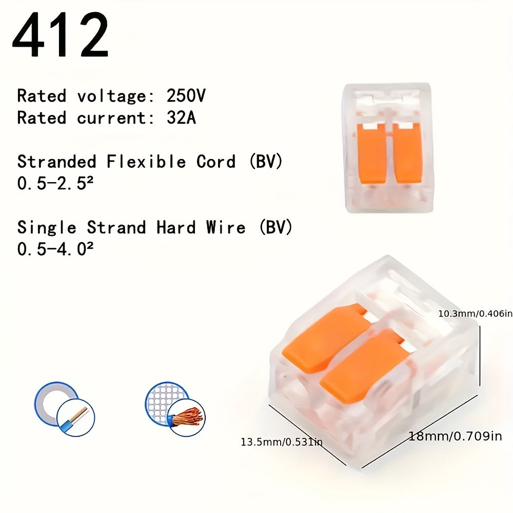 Cable Connector Cable Clamps Electric, Pack Of 75/90pcs Connection Clamps Clamp With Actuation Lever, 4 Mm² Conductor Clamp Lustre Terminals Connection Clamp Can Be Combined For Fixed Cable 2-3-5 Conductors